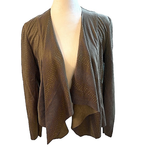 NWT BlankNYC by Anthropologie Snakeskin Draped Blazer Jacket Coat Cardigan XS - Picture 2 of 15
